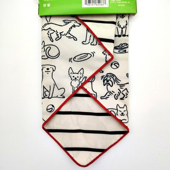 Cuddle Collab Pet Bandana M/L Dog Cat Black White Red Trim Never Worn Animal - Picture 4 of 6